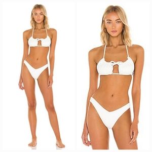 Frankie's Bikinis White Terry Bikini S/M NWT